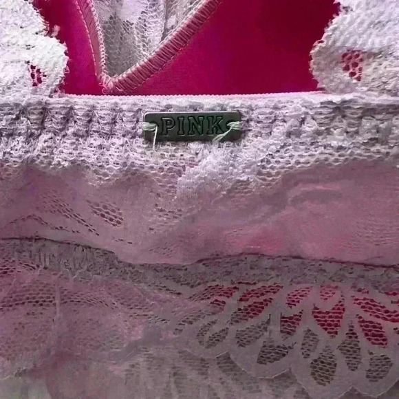 Victoria's Secret PINK Bralette Blush Pink Lace Top Small DD NWT - Picture 3 of 6